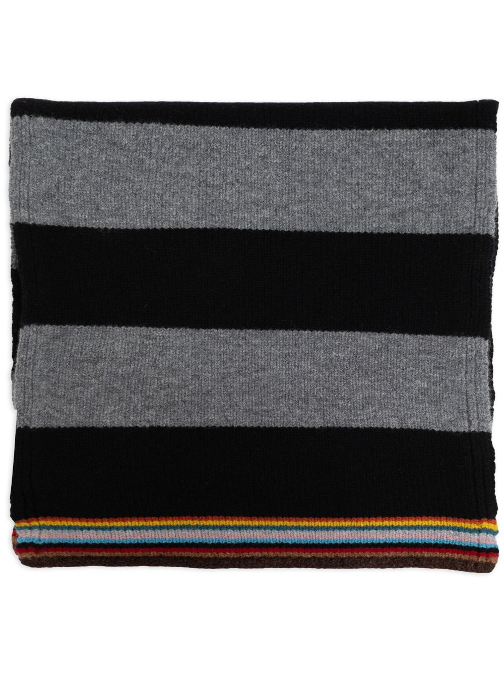 Paul Smith 条纹图案围巾 - 黑色
