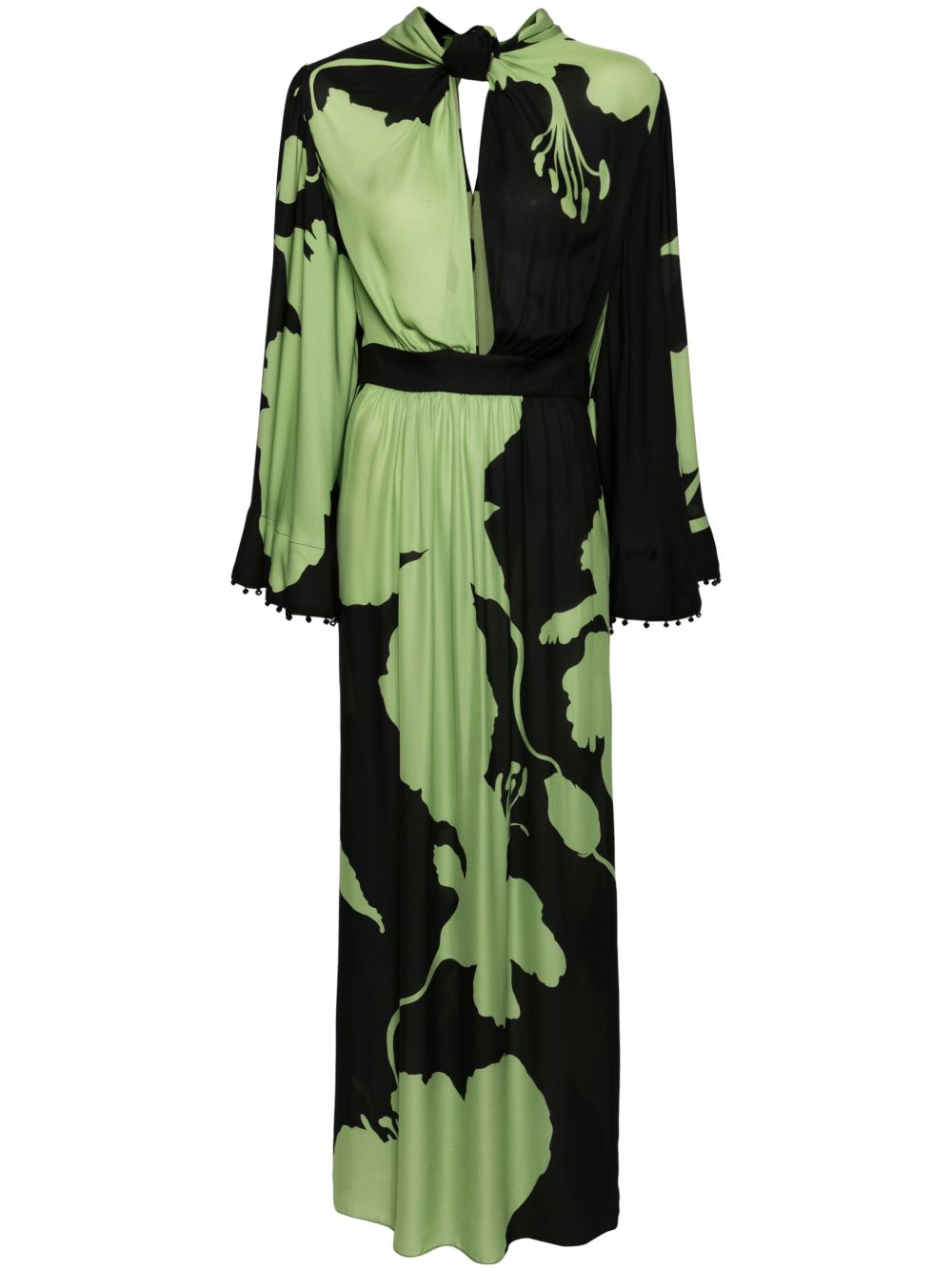 Johanna Ortiz Earthy Elegance 真丝连衣裙 - 绿色