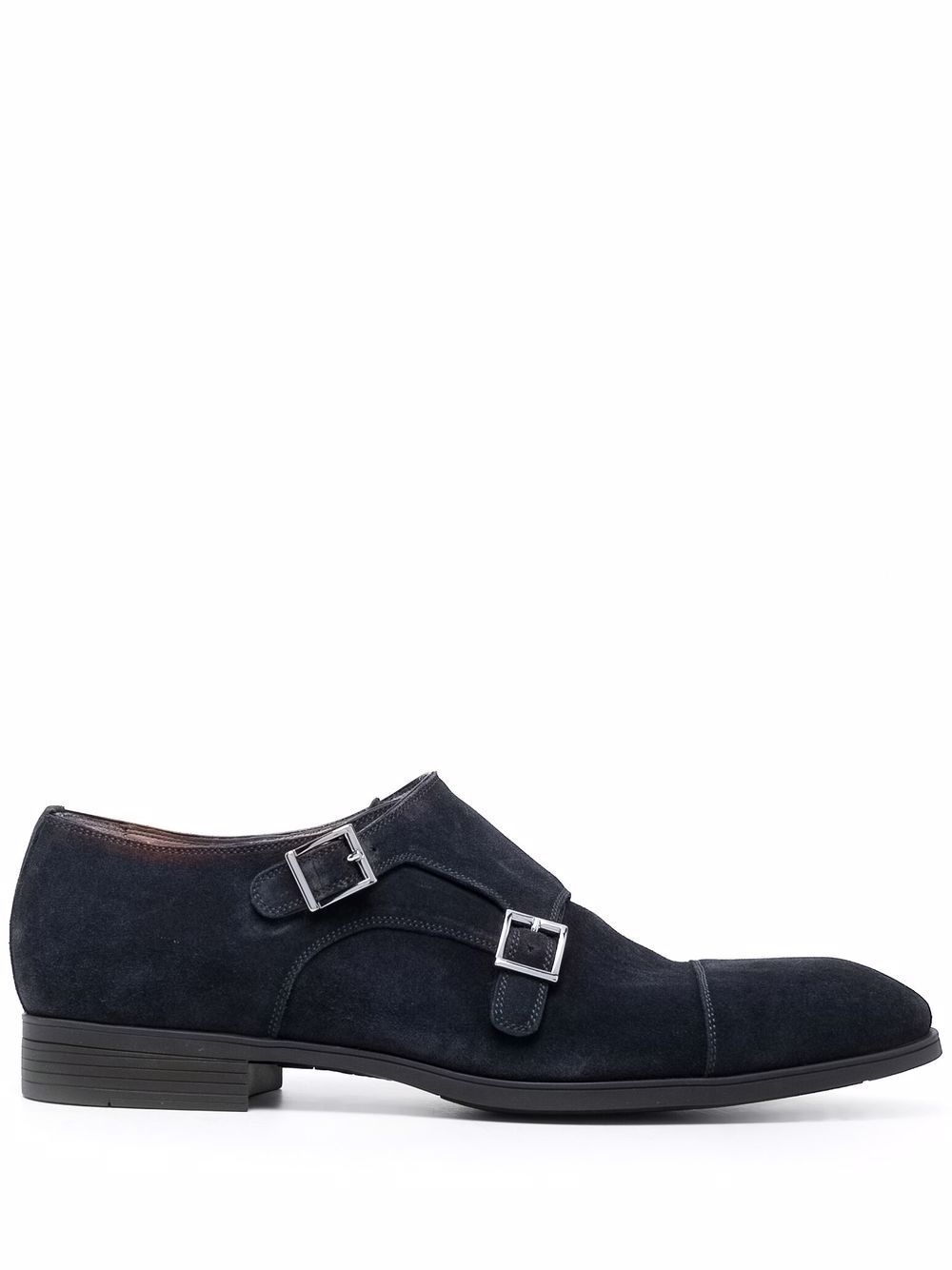Santoni 双扣环孟克鞋 - 蓝色