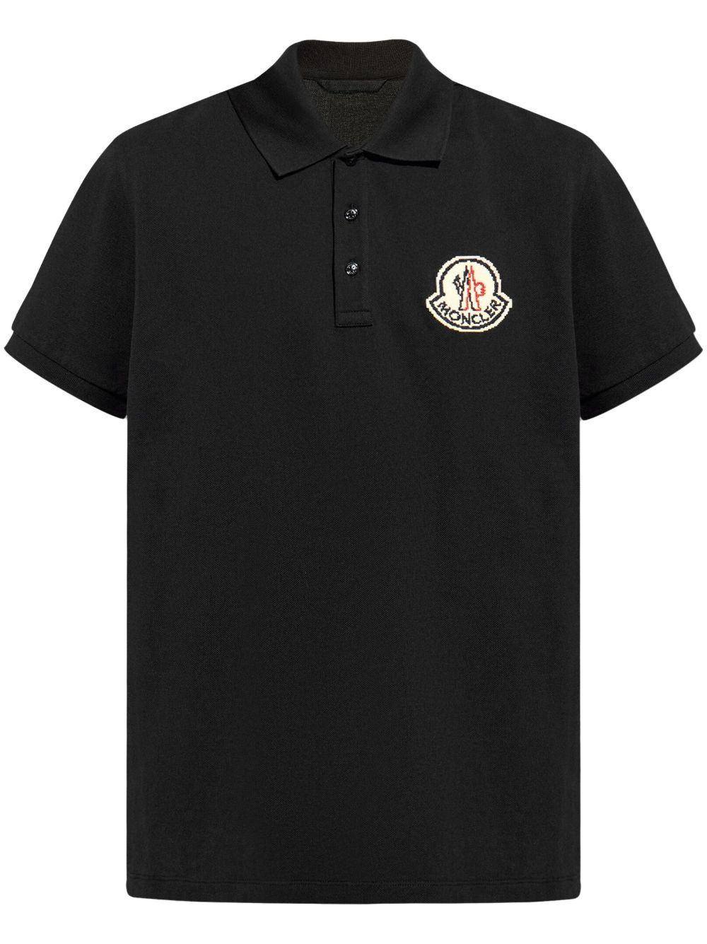 Moncler logo刺绣polo衫 - 黑色
