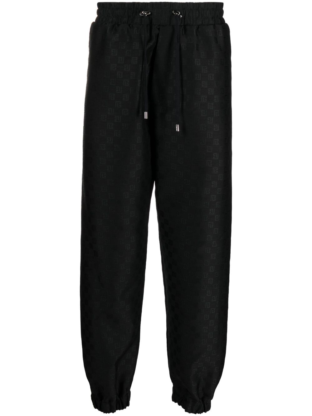 Balmain 经典logo印花运动裤 - 黑色