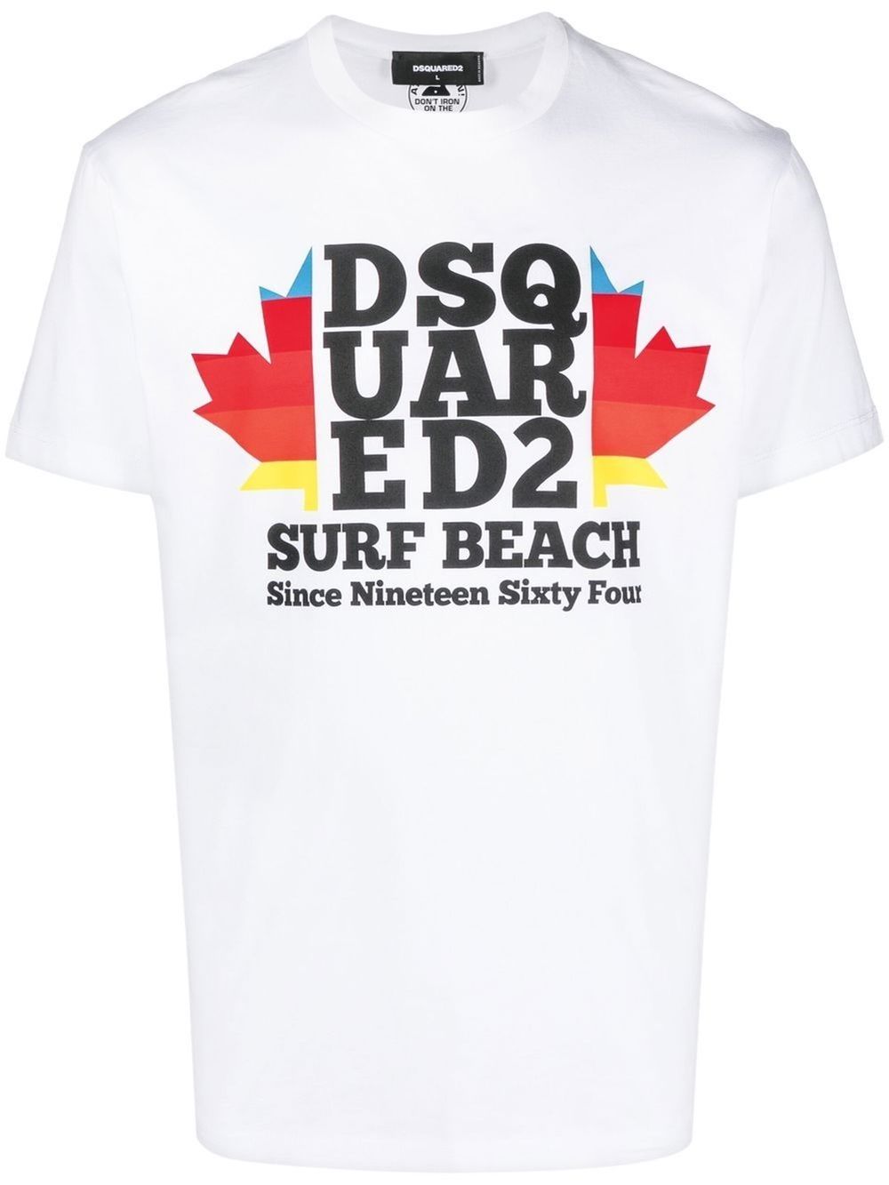 DSQUARED2 logo印花棉T恤 - 白色