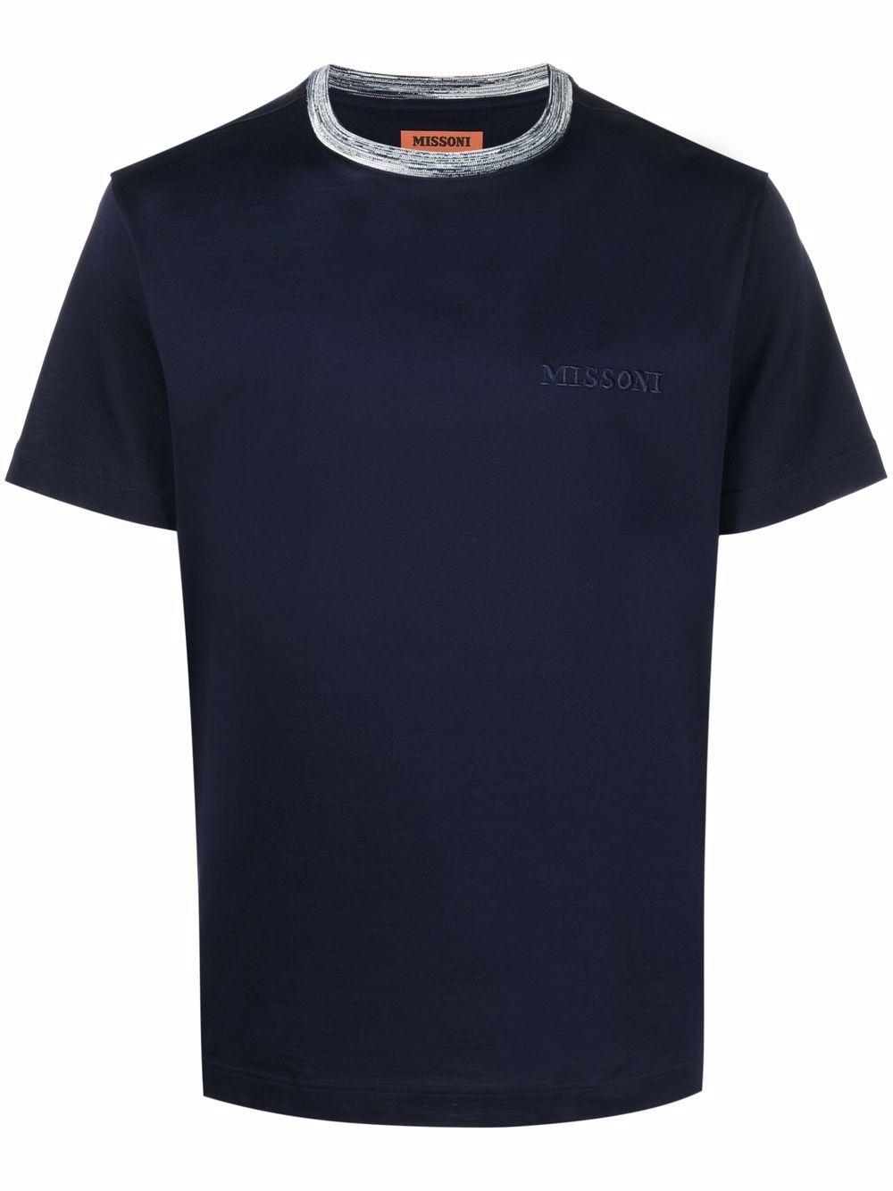 Missoni logo刺绣棉T恤 - 蓝色