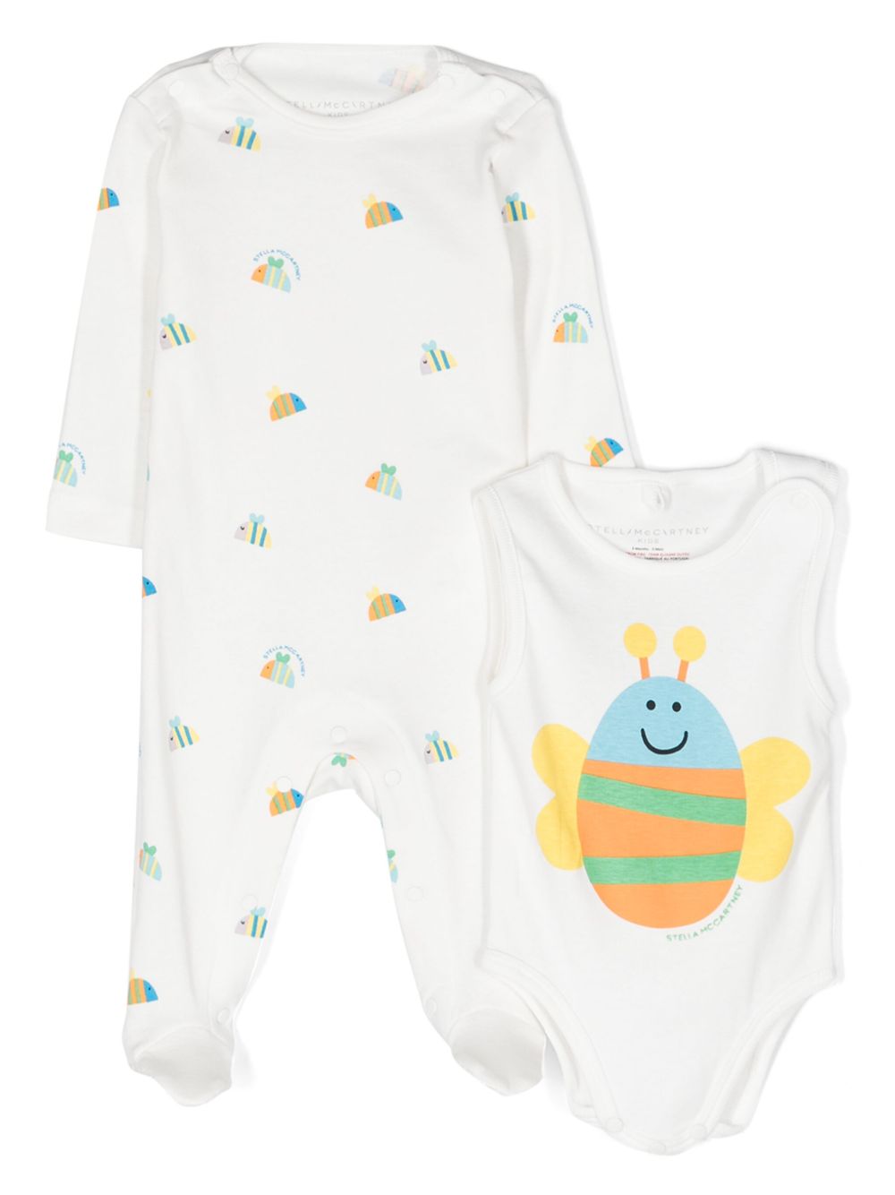 Stella McCartney Kids Bumblebee 棉连体衣（两件装） - 白色