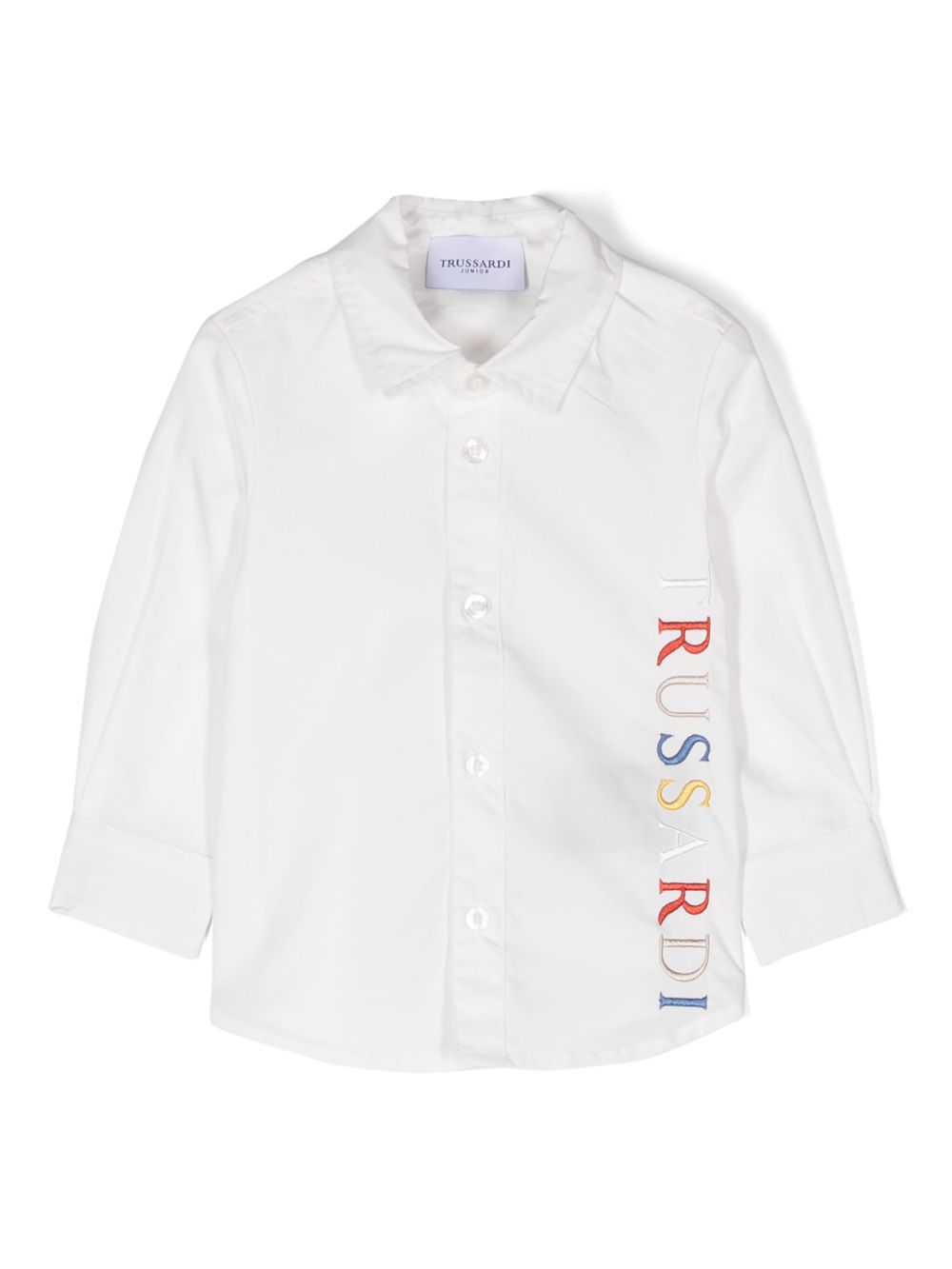 TRUSSARDI JUNIOR logo刺绣衬衫 - 白色