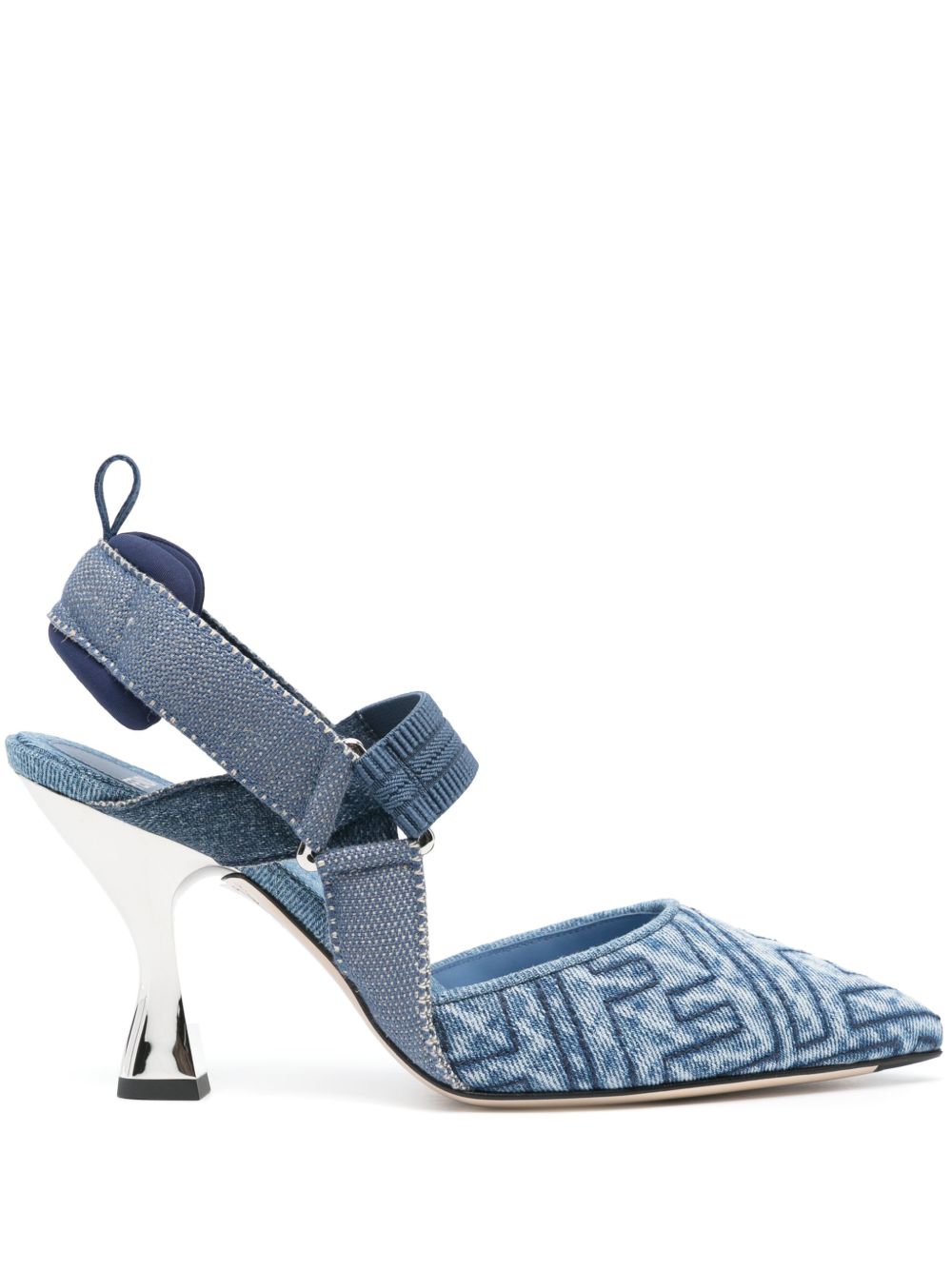 FENDI Colibrì 牛仔高跟凉鞋 - 蓝色