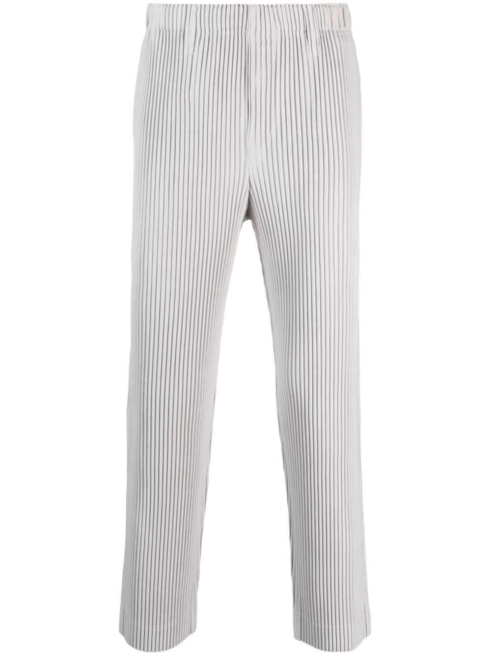 Homme Plissé Issey Miyake 细褶效果直筒裤 - 灰色