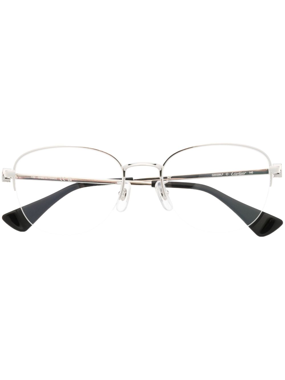 Cartier Eyewear 金属圆框眼镜 - 灰色
