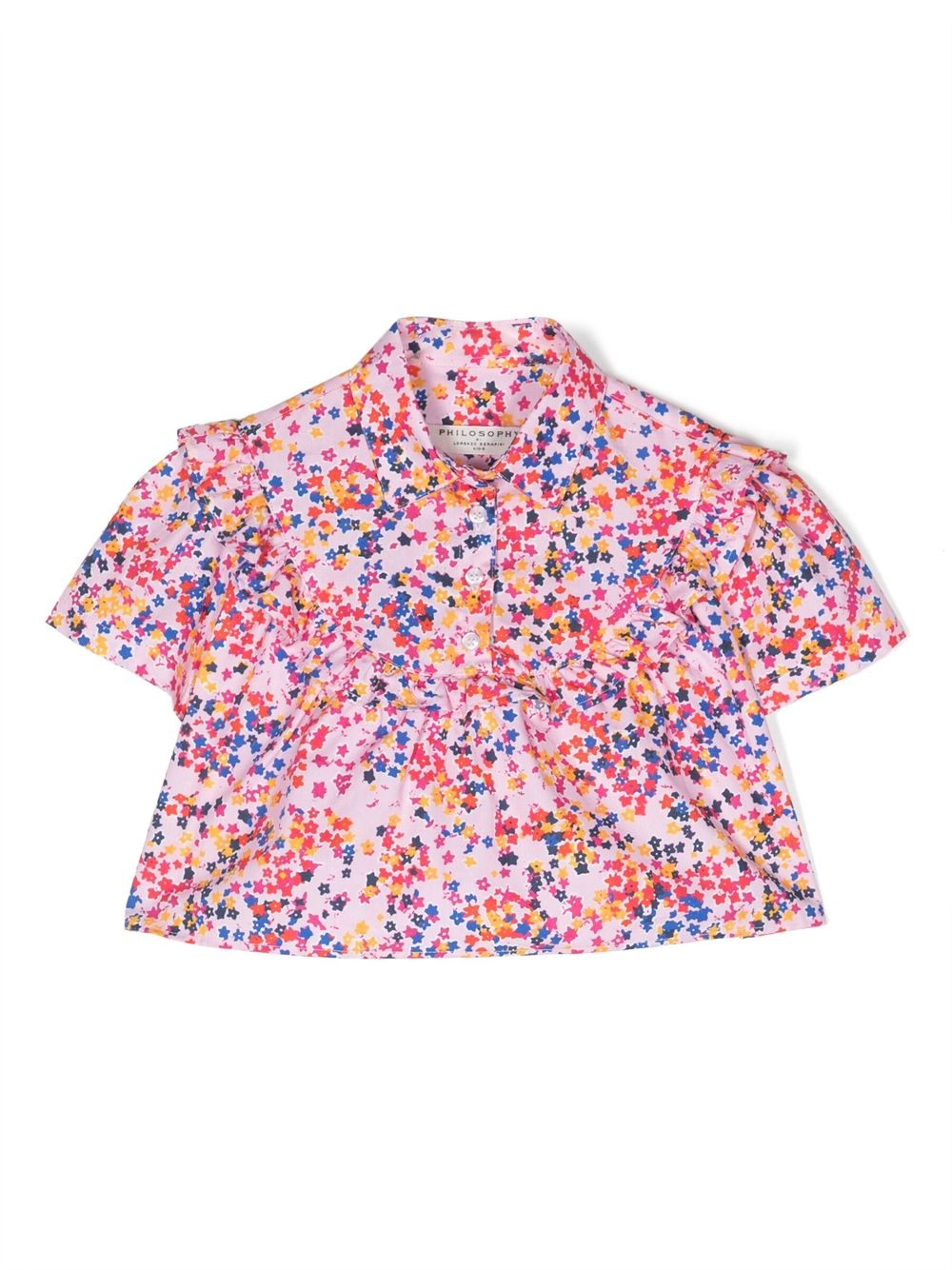 Philosophy Di Lorenzo Serafini Kids 花卉印花棉罩衫 - 粉色