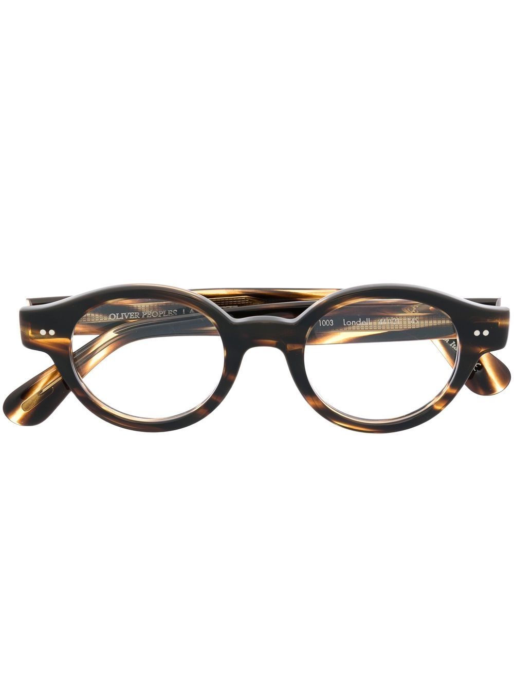 Oliver Peoples 圆框设计眼镜 - 褐色