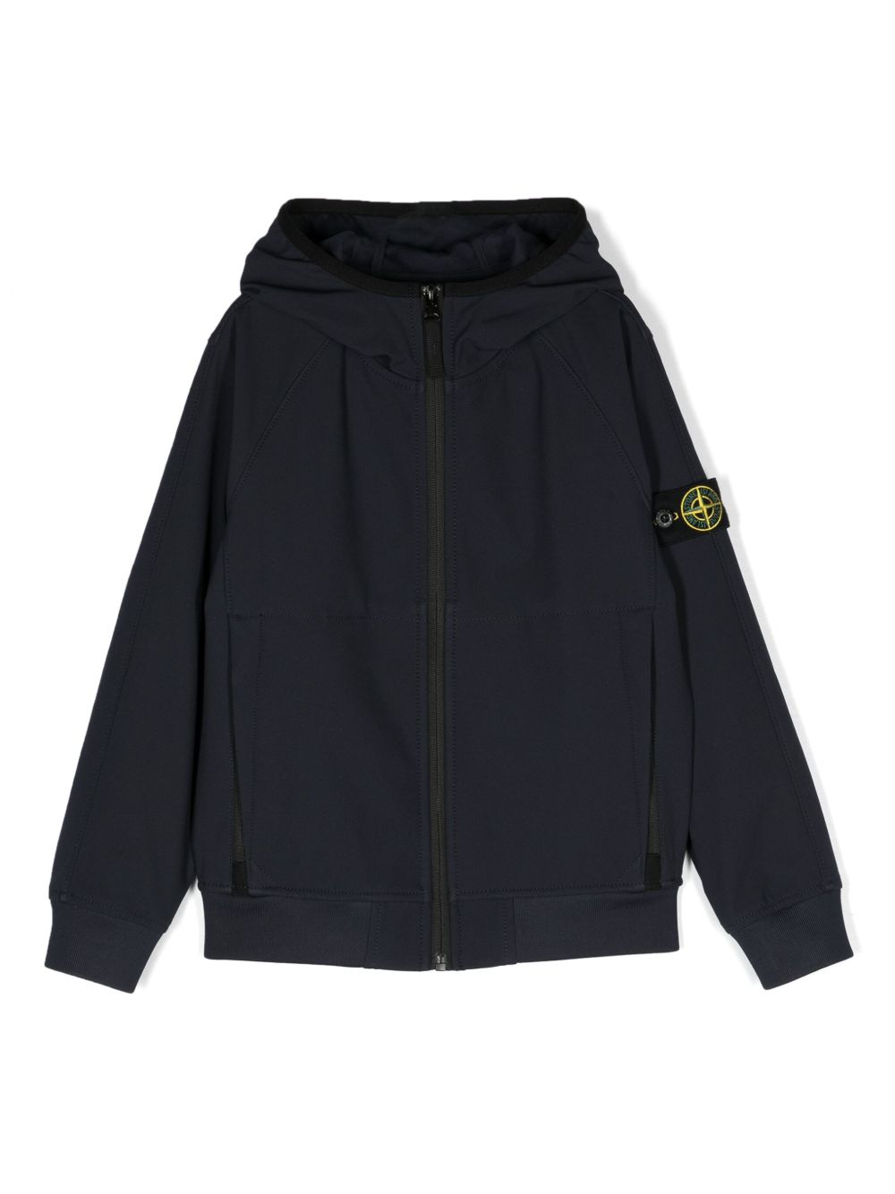 Stone Island Junior 拉链连帽夹克 - 蓝色