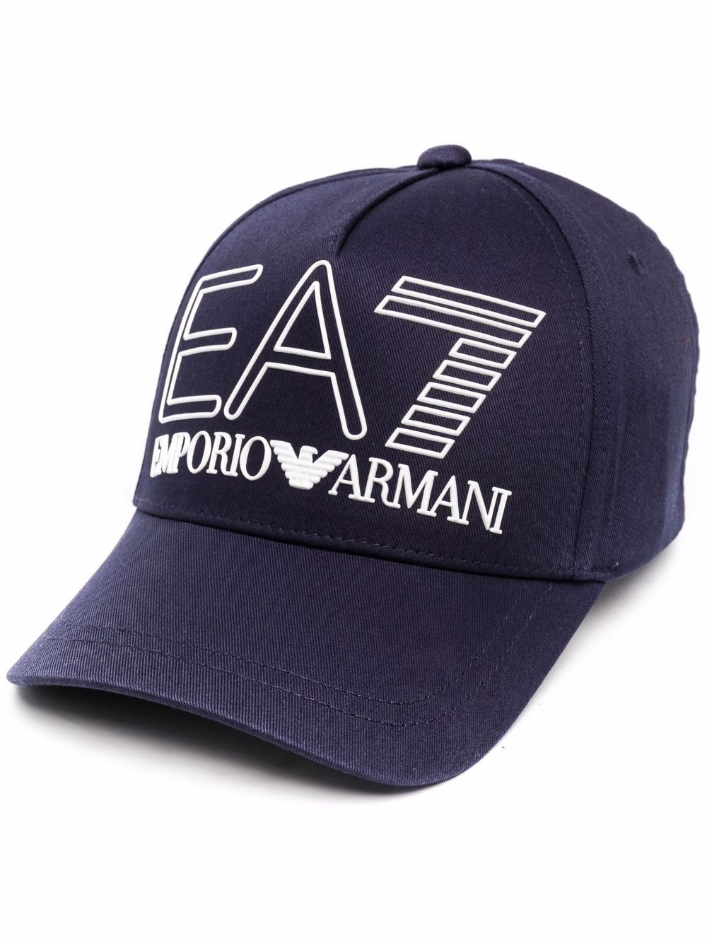 Ea7 Emporio Armani logo压纹棉质棒球帽 - 蓝色