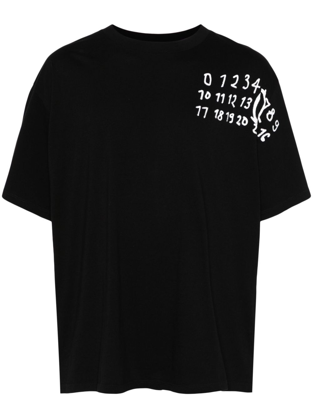 MM6 Maison Margiela 数字图案T恤 - 黑色