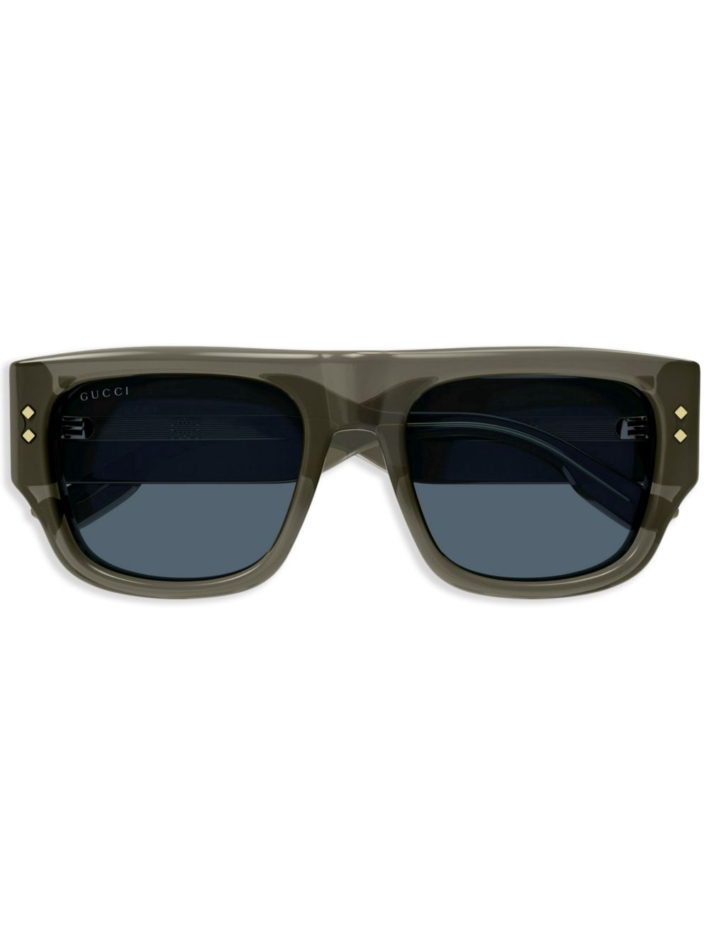 Gucci Eyewear logo雕刻方框太阳眼镜 - 灰色