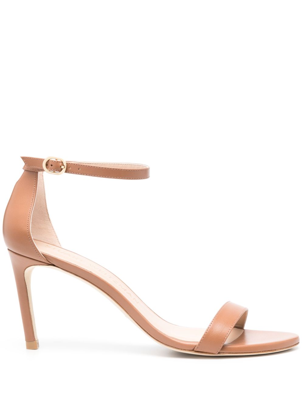 Stuart Weitzman Nunakedstraight 高跟皮质凉鞋 - 褐色