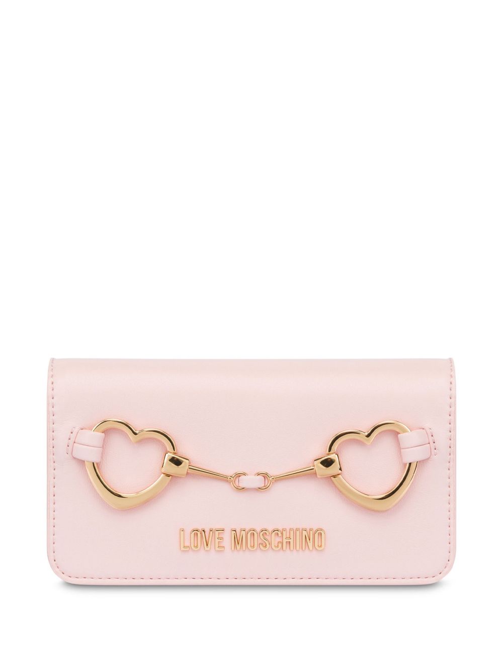 Love Moschino 心形标牌斜挎包 - 粉色