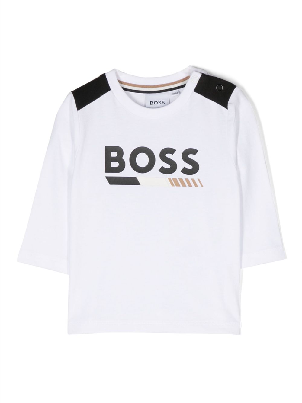 BOSS Kidswear logo印花长袖上衣 - 白色