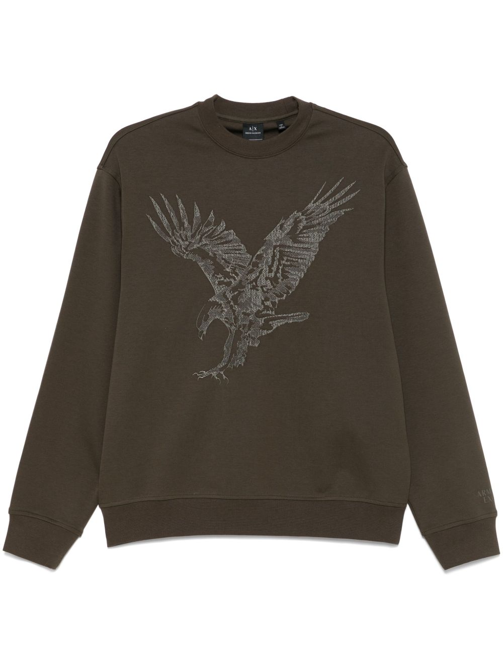 Armani Exchange logo刺绣卫衣 - 绿色