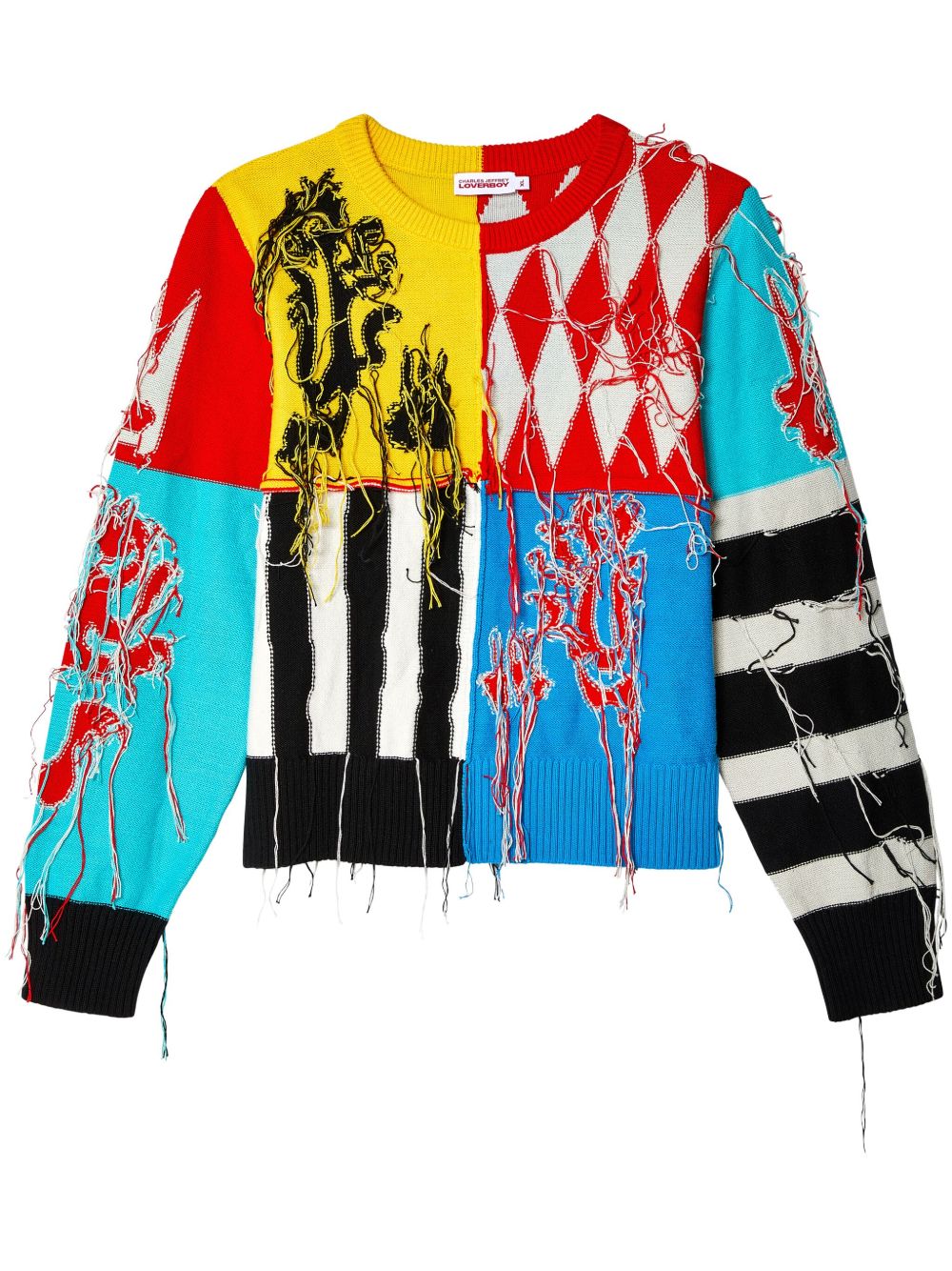 Charles Jeffrey Loverboy Guddle 解构感棉毛衣 - 黑色