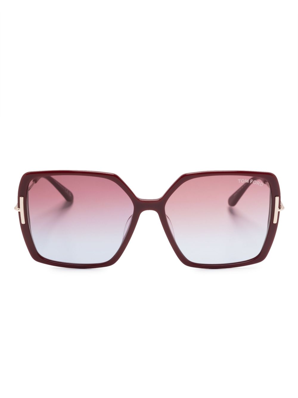TOM FORD Eyewear 方框渐色太阳眼镜 - 红色