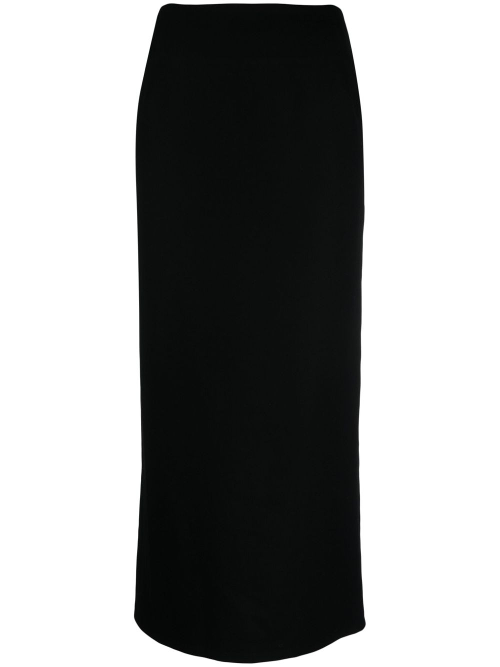 Yohji Yamamoto 高腰羊毛铅笔半身裙 - 黑色