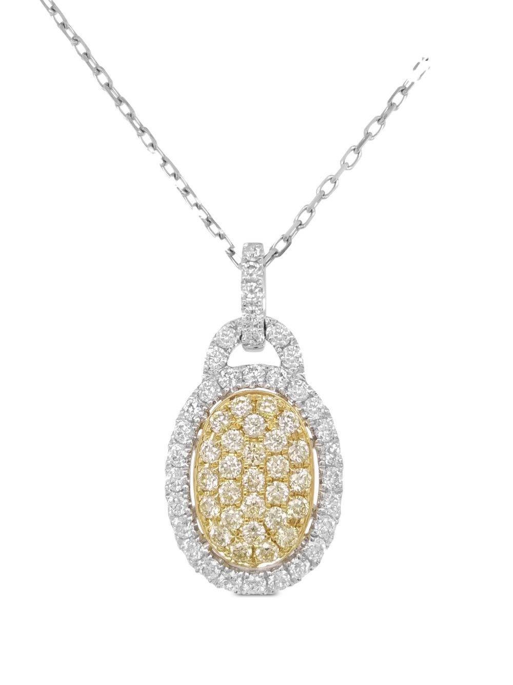 HYT Jewelry 18K黄金铂金钻石项链 - 银色