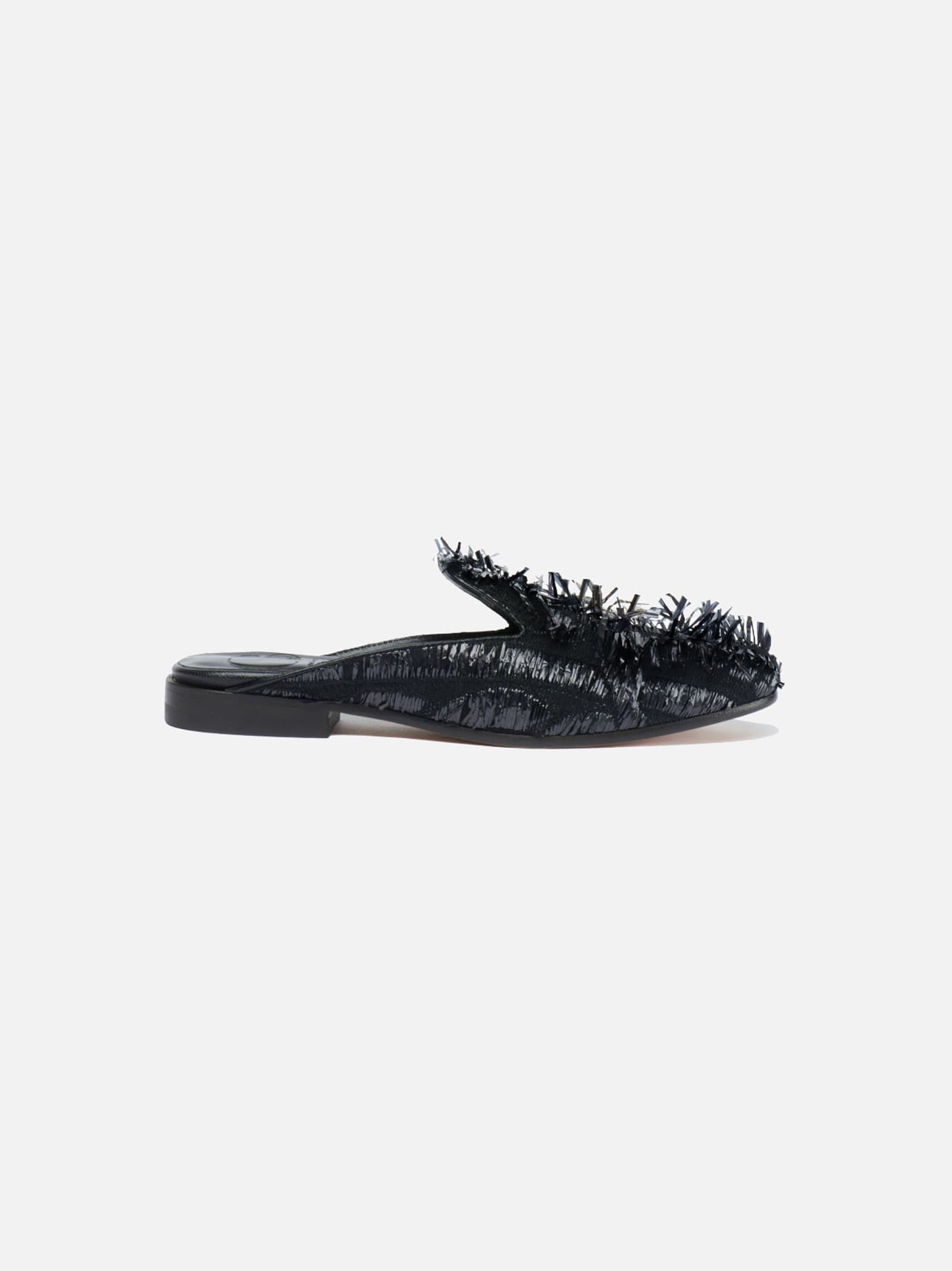 CB Made in Italy Fringed Raffia Flats Ravello