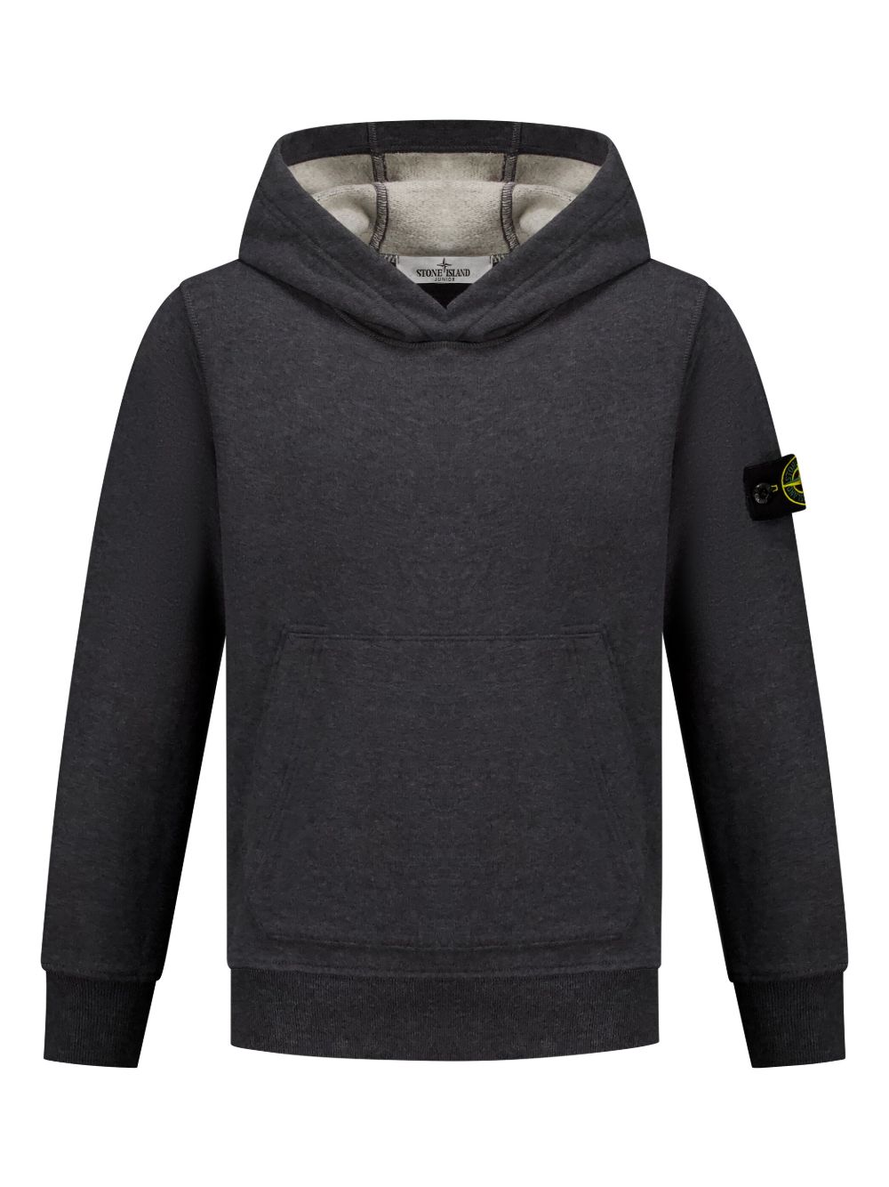 Stone Island Junior 罗盘徽章棉连帽衫 - 灰色