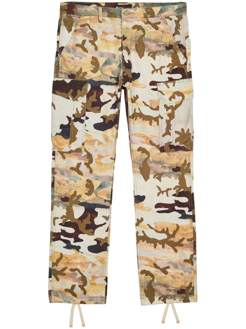 Purple Brand Impressionist Camo 工装裤 - 白色