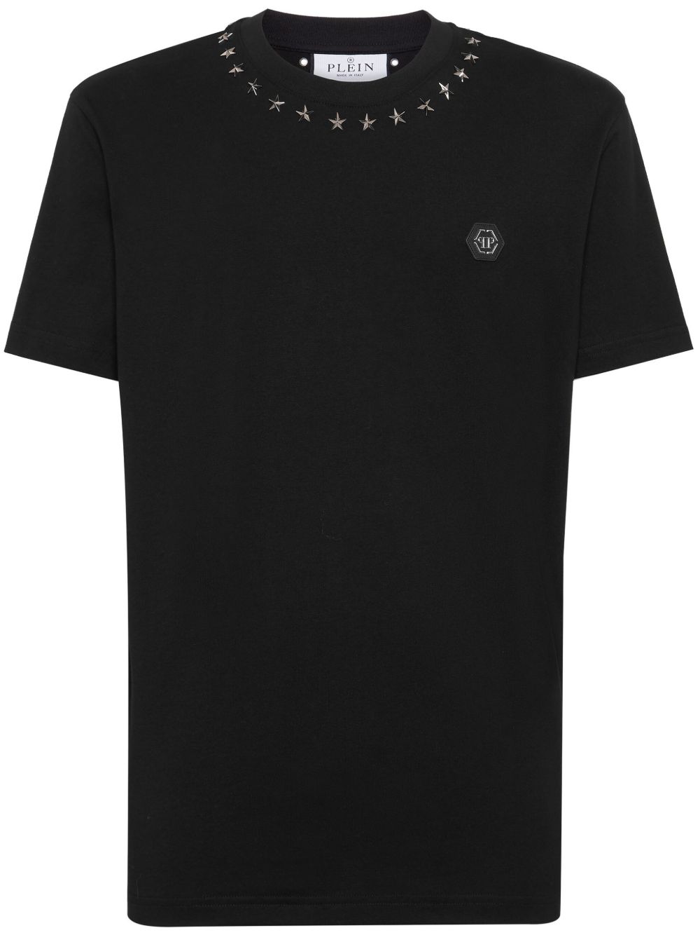 Philipp Plein logo贴花棉T恤 - 黑色