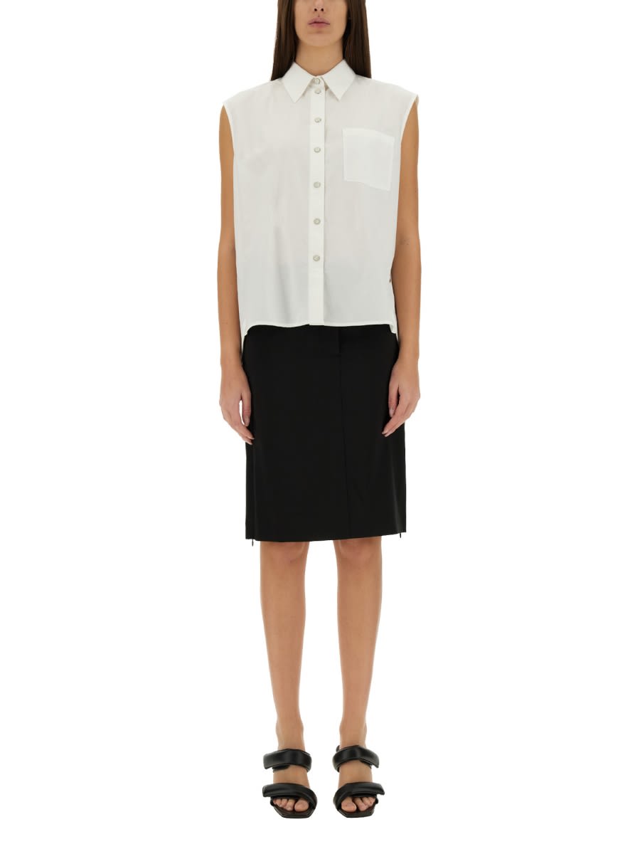 Helmut Lang 尖领尾摆衬衫