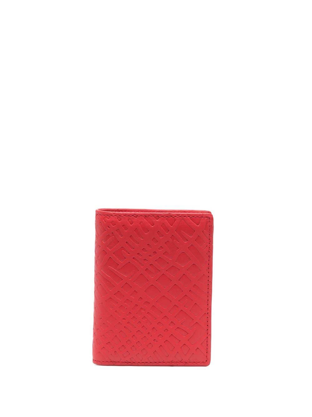 Comme Des Garçons Wallet 压纹图案皮质钱包 - 红色