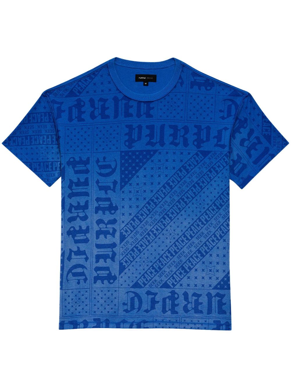 Purple Brand logo印花棉T恤 - 蓝色