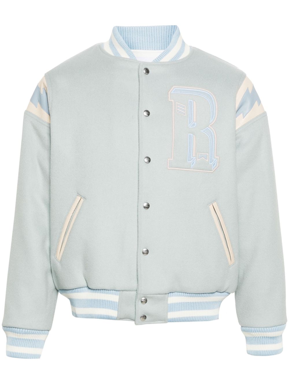 RHUDE Lightning 羊毛混纺棒球夹克 - 蓝色