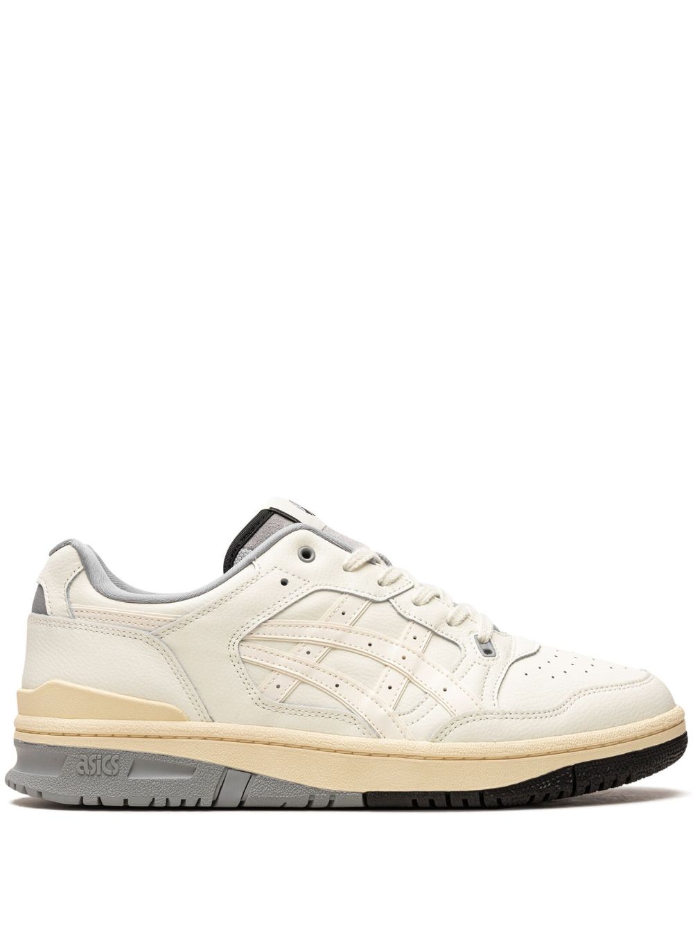 ASICS 拼接皮质运动鞋 - 白色