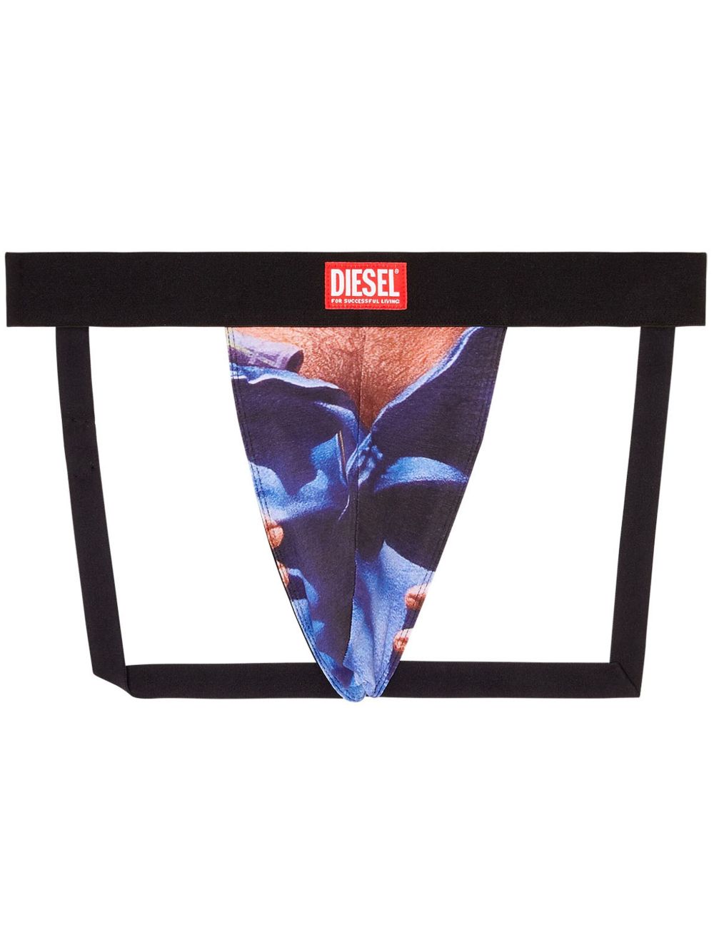 Diesel x ToFF logo腰边四角裤 - 蓝色
