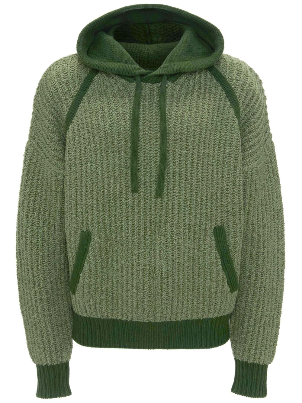 JW Anderson 罗纹针织连帽衫 - 绿色