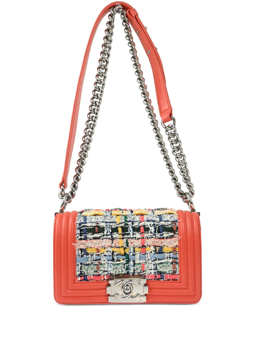 CHANEL Pre-Owned Boy Chanel 粗花呢小号单肩包（2014年典藏款） - 粉色