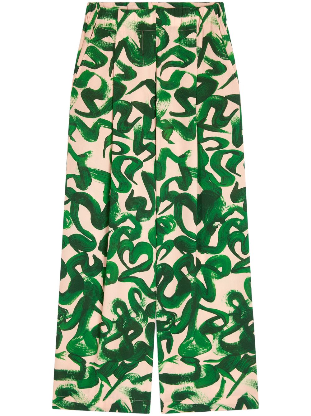 DRIES VAN NOTEN 花卉印花喇叭裤 - 绿色