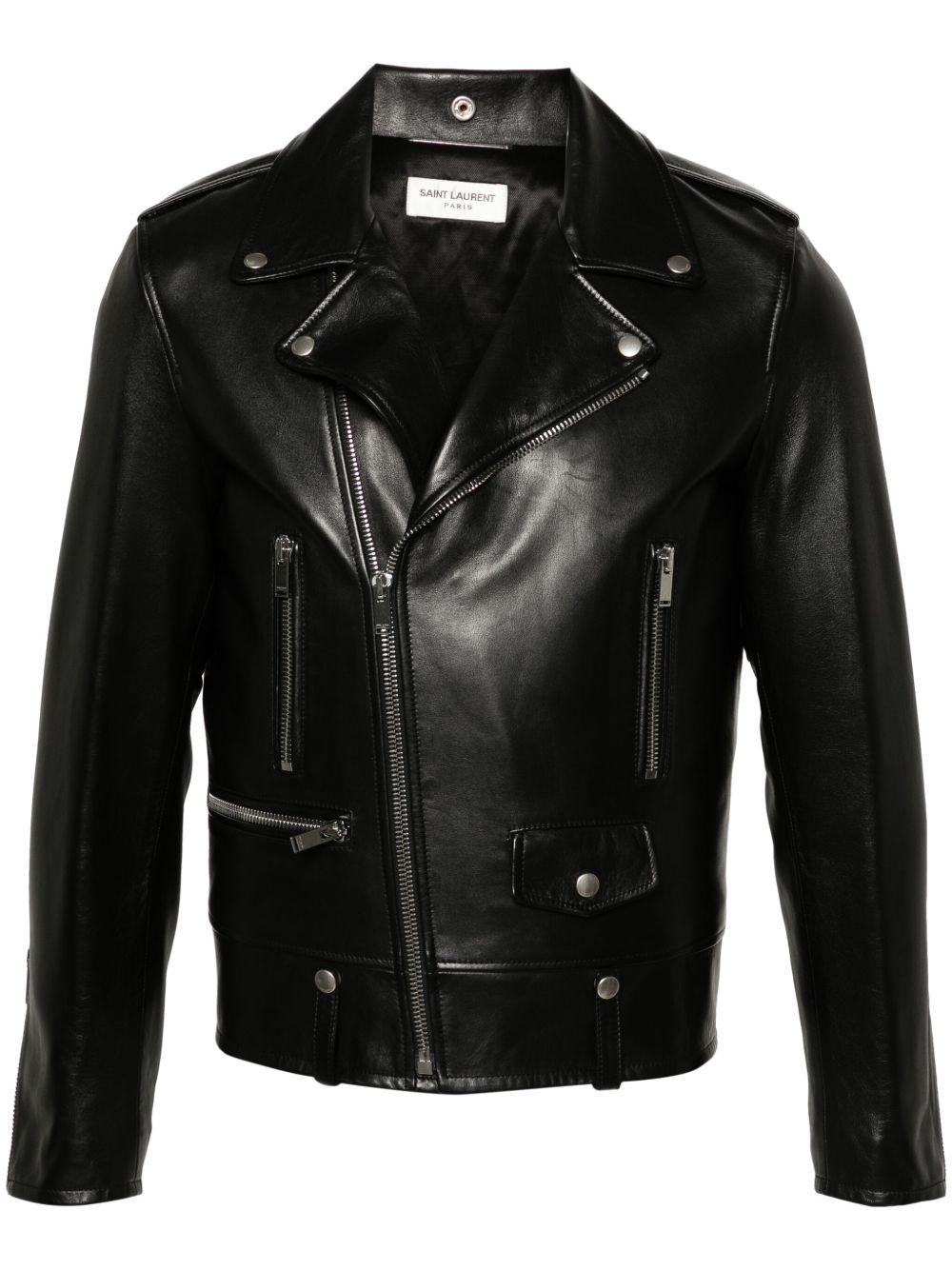 Saint Laurent 机车皮夹克 - 黑色