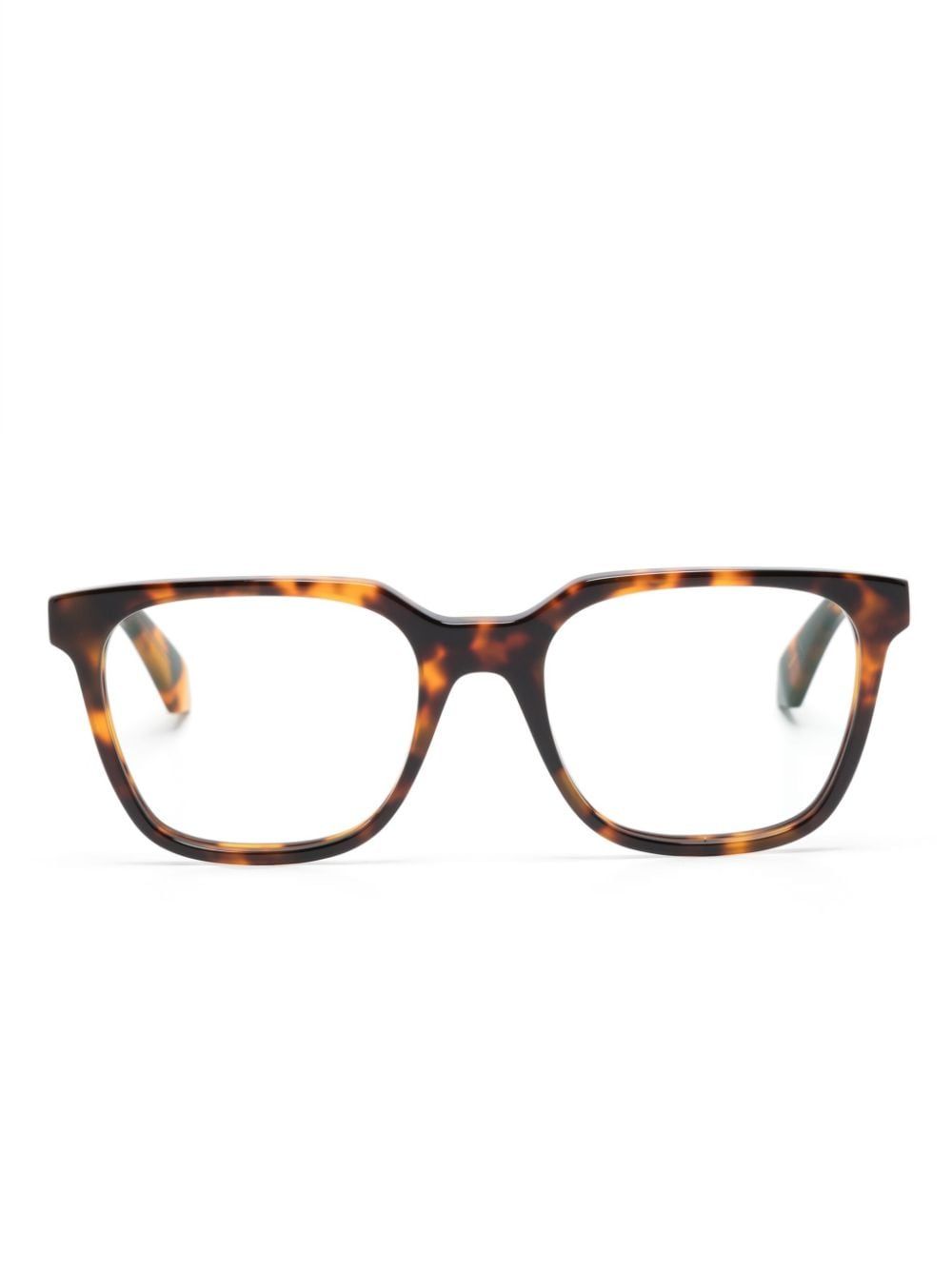 Off-White Eyewear logo印花方框眼镜 - 褐色