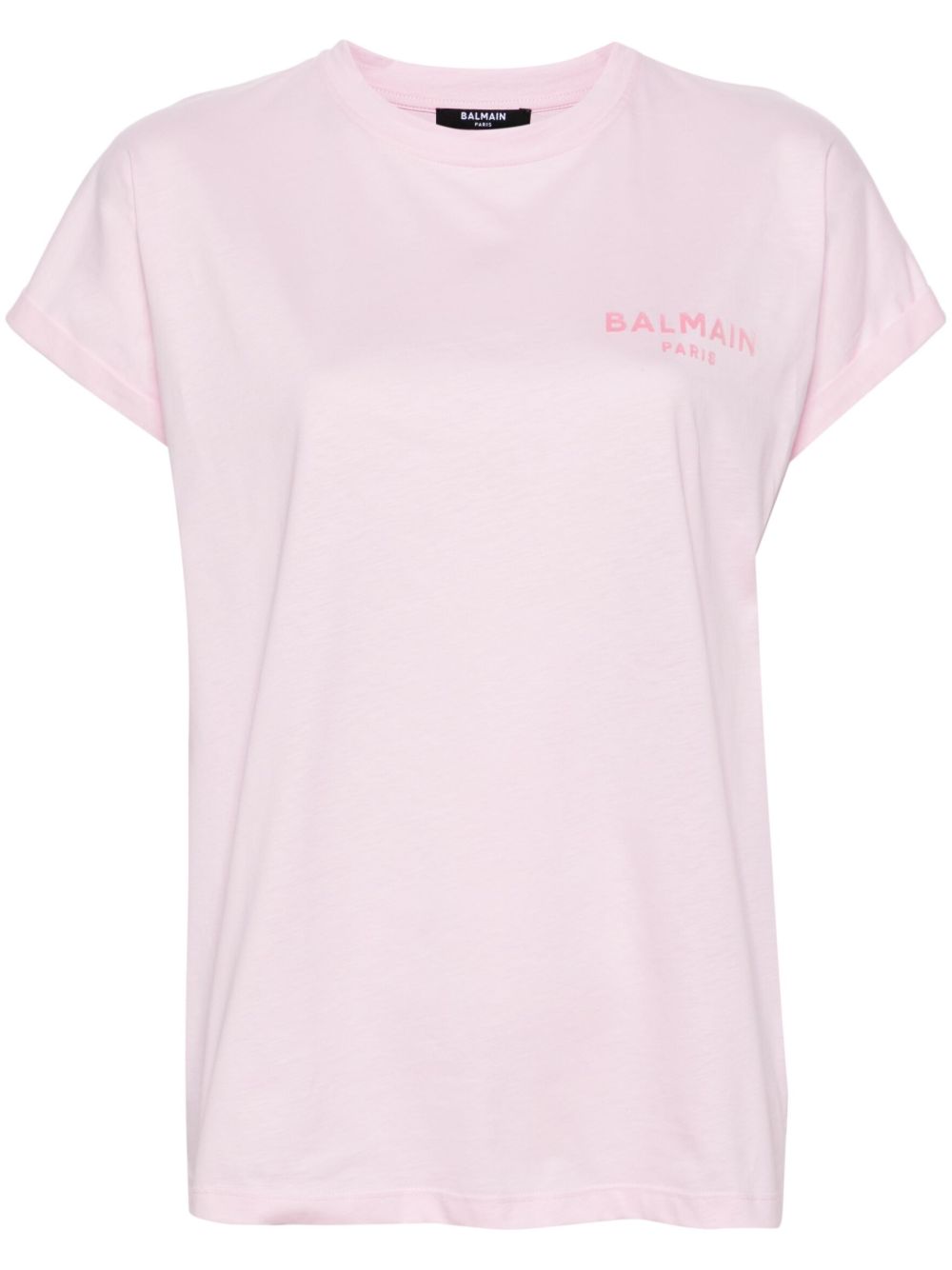 Balmain 植绒logo棉T恤 - 粉色