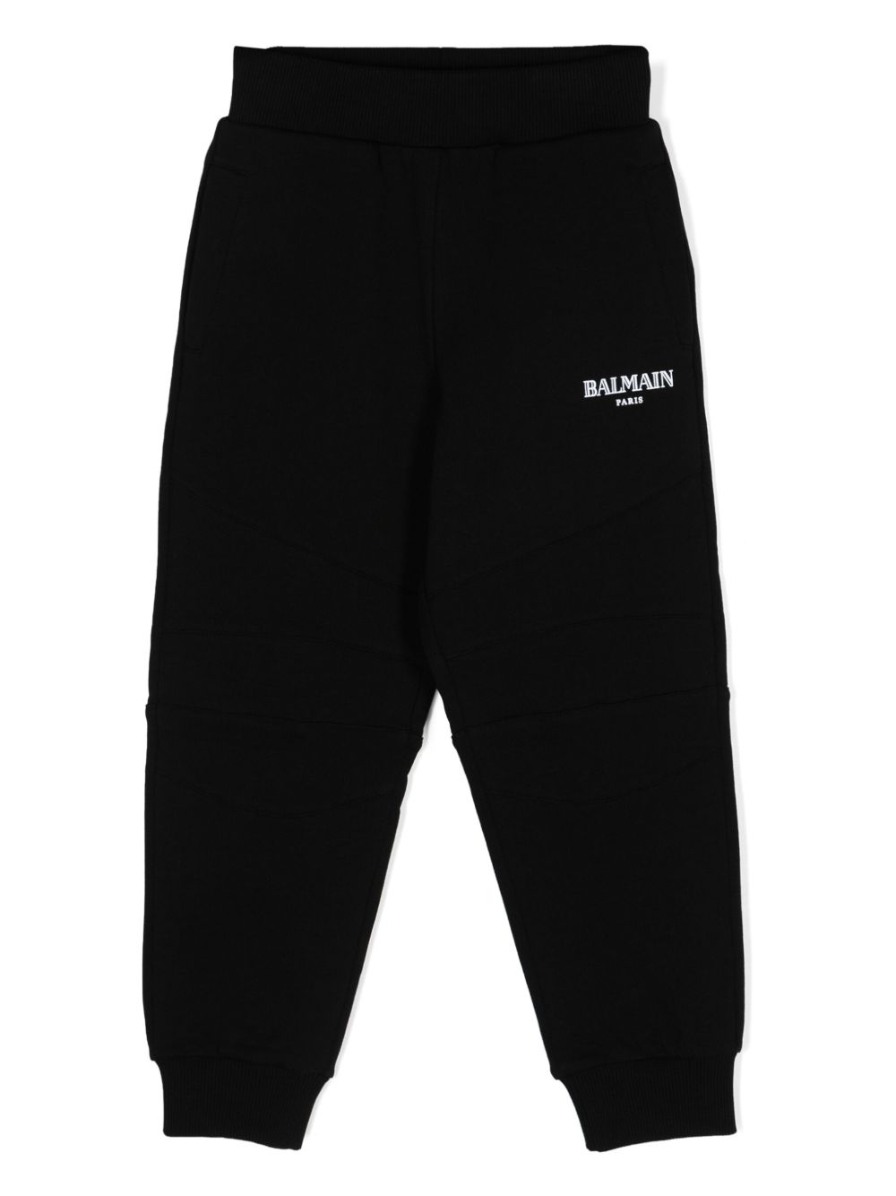 Balmain Kids logo印花棉运动裤 - 黑色