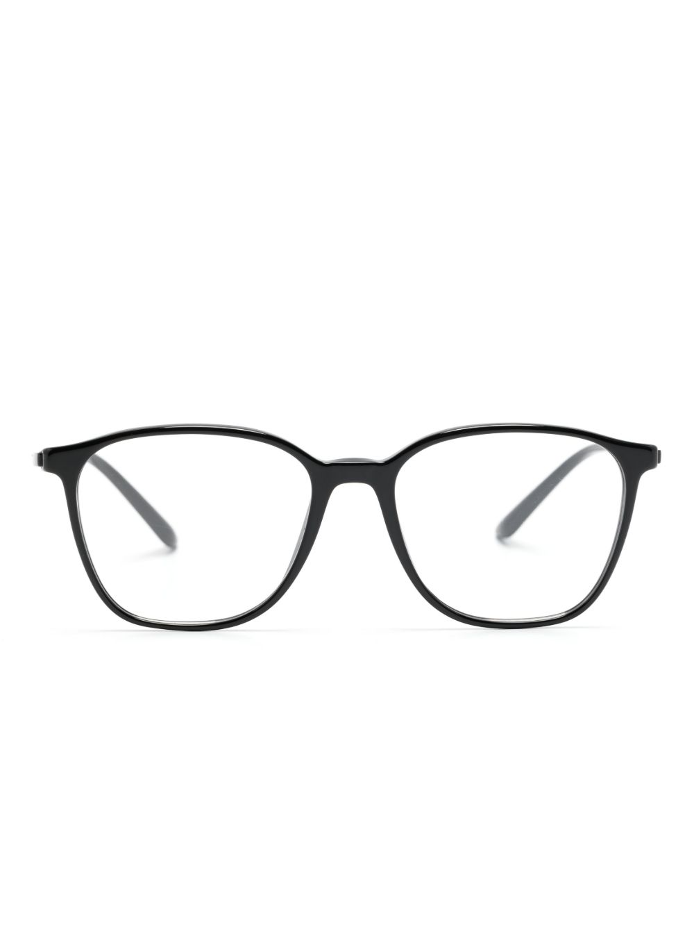 Giorgio Armani logo雕刻方框眼镜 - 黑色