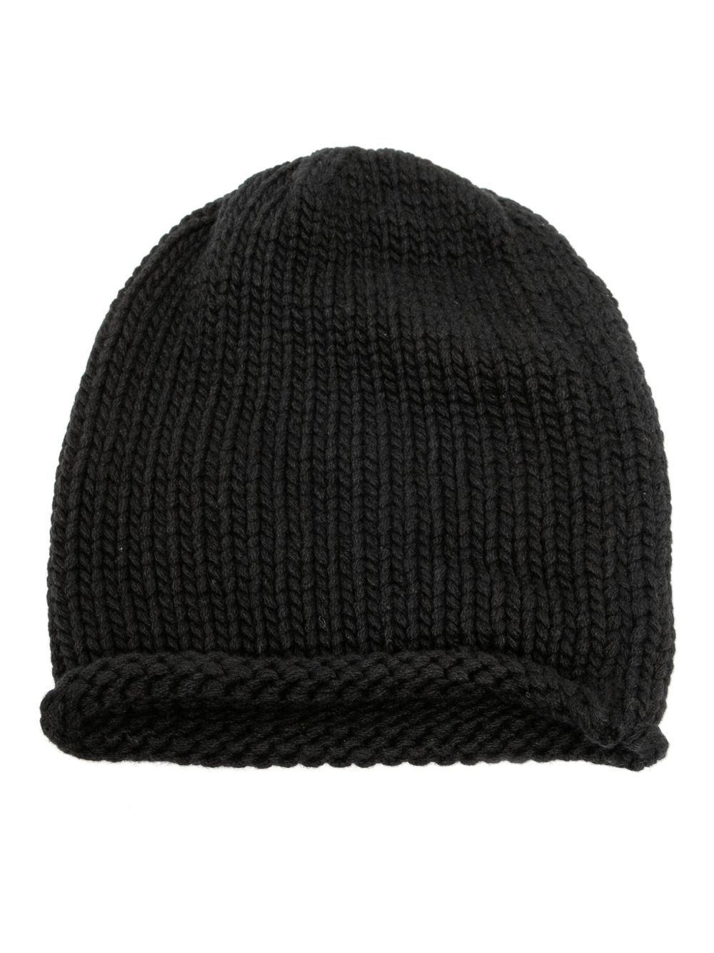 Inverni Hats 卷边细节套头帽 - 黑色