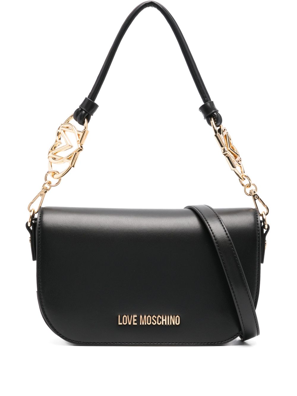 Love Moschino logo字母单肩包 - 黑色