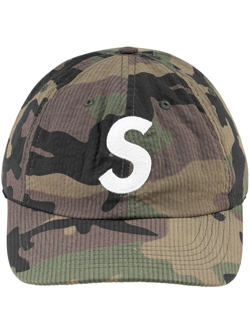 Supreme logo刺绣泡泡纱棒球帽 - 绿色