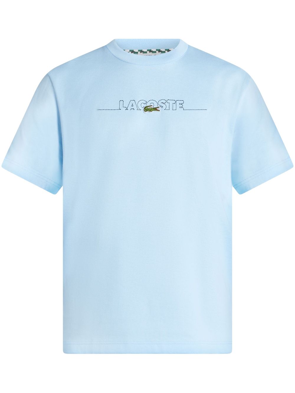 Lacoste logo刺绣T恤 - 蓝色