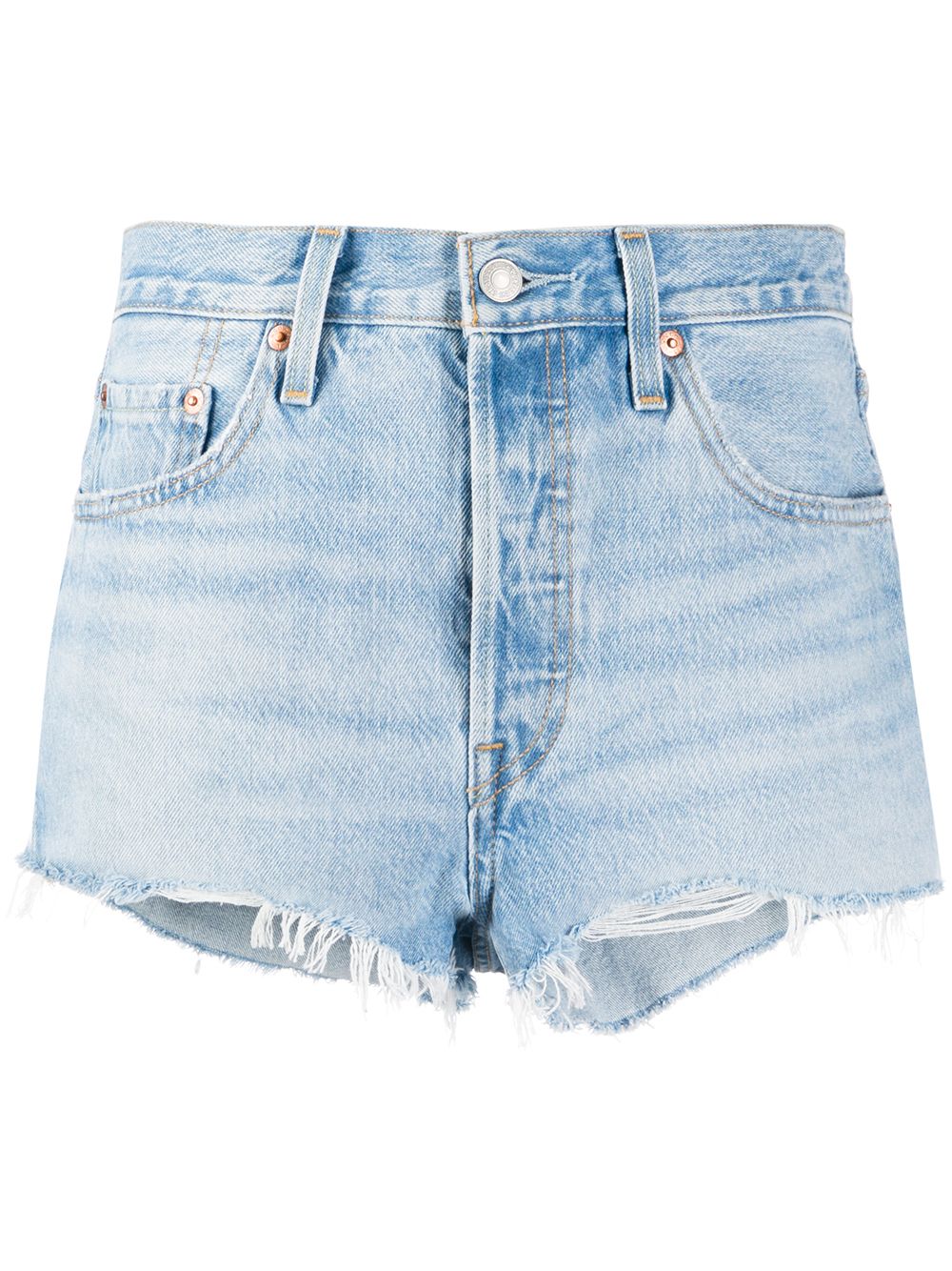 Levi's 仿旧牛仔短裤 - 蓝色