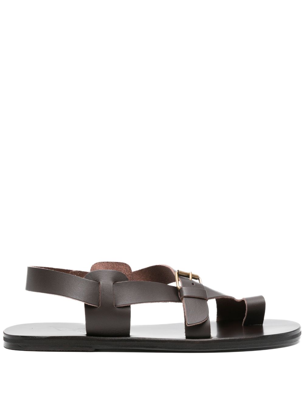 Ancient Greek Sandals Paris 平底皮质凉鞋 - 褐色